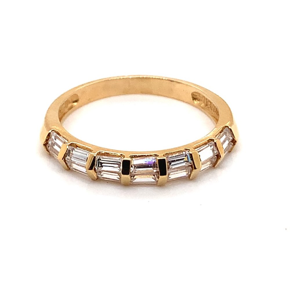 14KT Yellow Gold Baguette Cut CZ Ring 1/2 Eternity